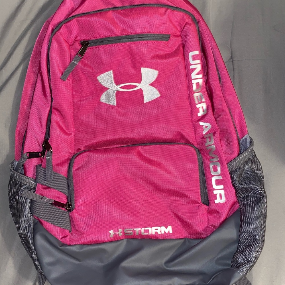 Under Armour Storm Backpack Pink and Grey